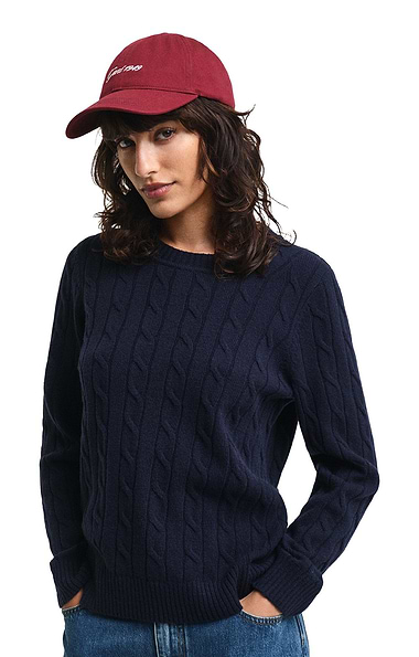 Ladies Gant Lambswool Cable Crew Neck Sweater