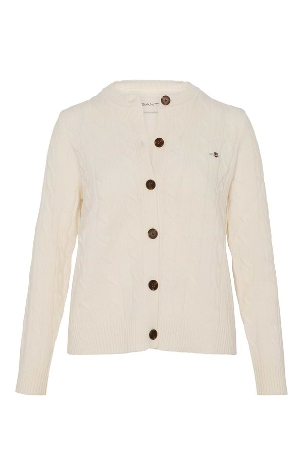 Ladies Gant Lambswool Cable Knit Cardigan