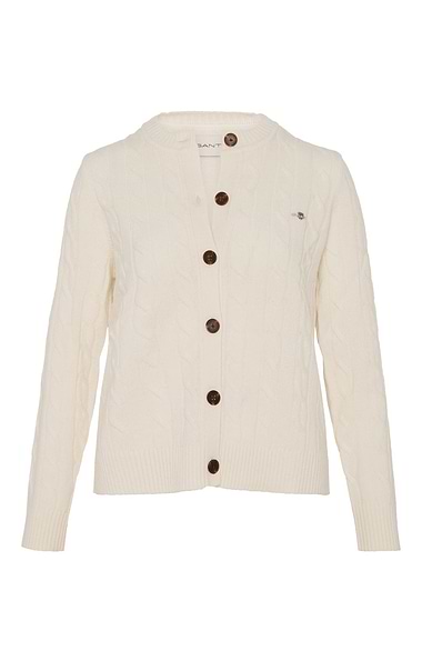 Ladies Gant Lambswool Cable Knit Cardigan