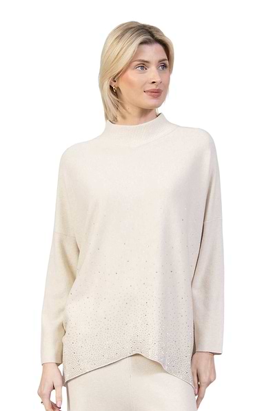 Ladies Diamante Batwing Jumper