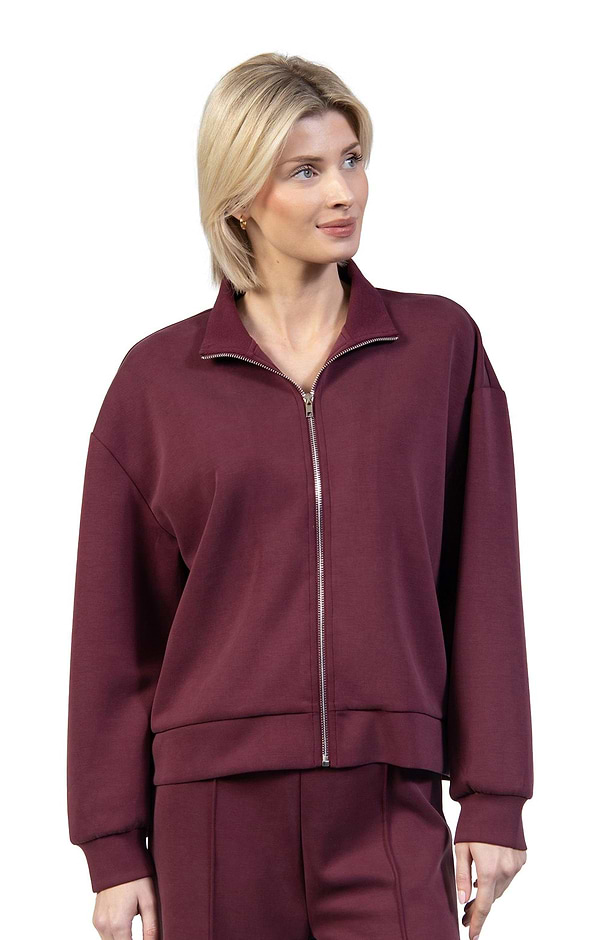 Ladies Full Zip Jersey Jumper