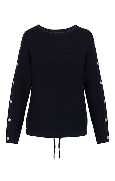 Ladies Cotton Button Detail Jumper