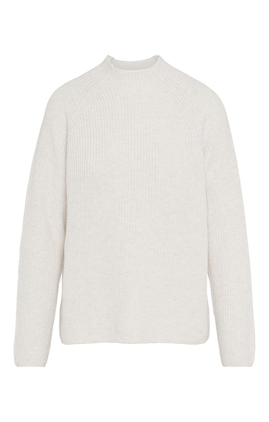Ladies Cotton Rib Knit Funnel Neck Jumper