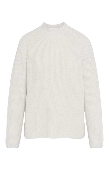 Ladies Cotton Rib Knit Funnel Neck Jumper