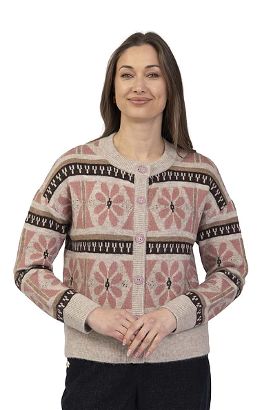 Ladies Floral Knit Cardigan