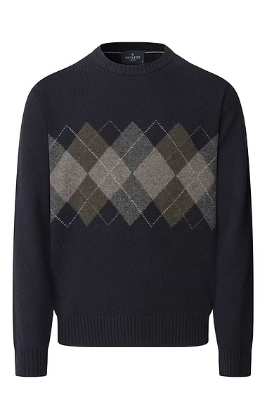 Men's Hackett London Argyle Crew Neck Sweater