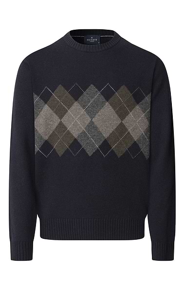 Men's Hackett London Argyle Crew Neck Sweater