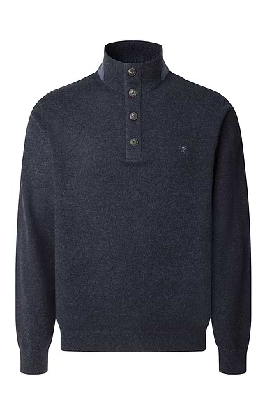 Men's Hackett London Herringbone Half-Button Knit