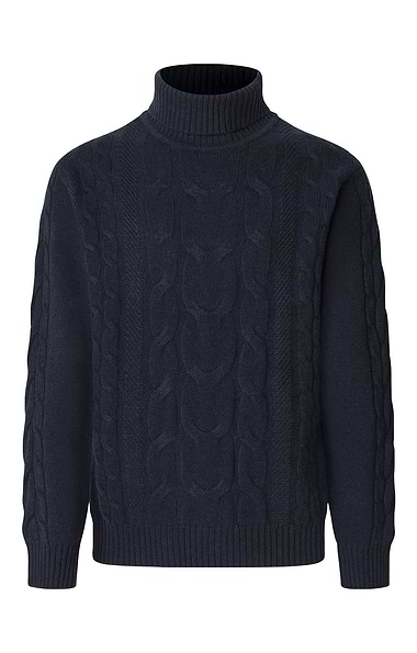 Men's Hackett London Cable Roll Neck Jumper