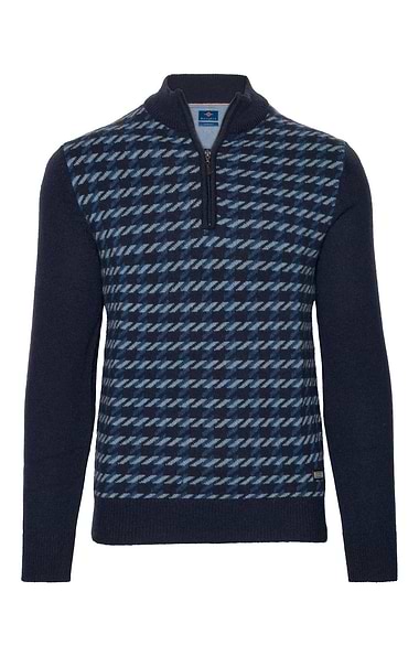 Men's Houndstooth Quarter-Zip Jumper