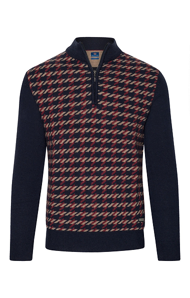 Men's Houndstooth Quarter-Zip Jumper