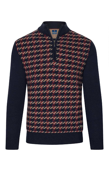 Men's Houndstooth Quarter-Zip Jumper