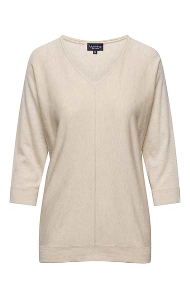 Ladies Relaxed Fit V Neck Knit Sweater