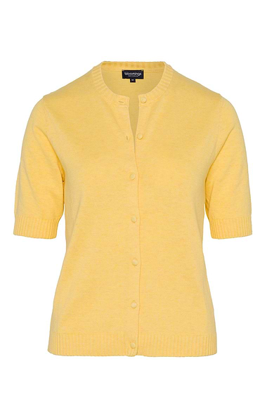Ladies Cotton Short Sleeve Crew Neck Cardigan