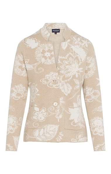 Ladies Cotton Floral Jacquard Blazer