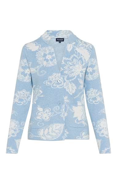 Ladies Cotton Floral Jacquard Blazer