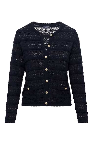 Ladies Open-Knit Cotton Lace Cardigan