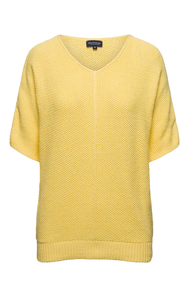 Ladies Moss Stitch 3/4 Sleeve V Neck Jumper