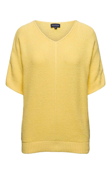 Ladies Moss Stitch 3/4 Sleeve V Neck Jumper
