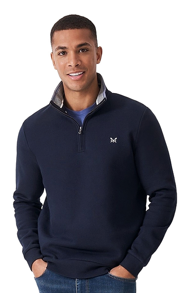 Men's Crew Clothing Classic Knit Half Zip Sweatshirt