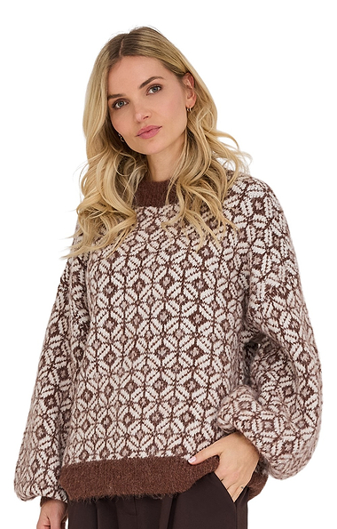 Ladies Alpaca-Rich Diamond Fairisle Sweater