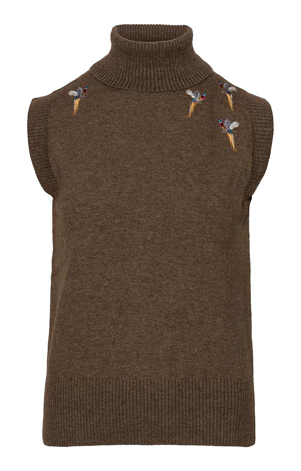 Ladies Pheasant Sleeveless Knit Roll Neck