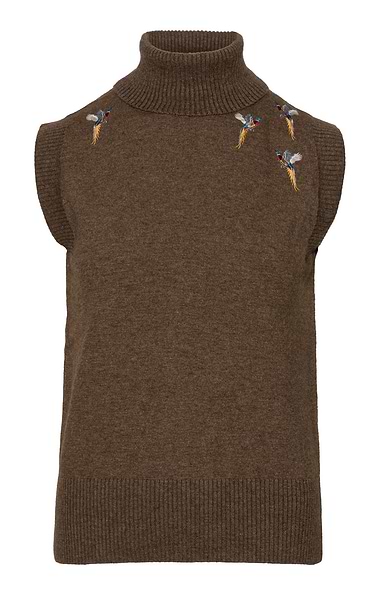 Ladies Pheasant Sleeveless Knit Roll Neck