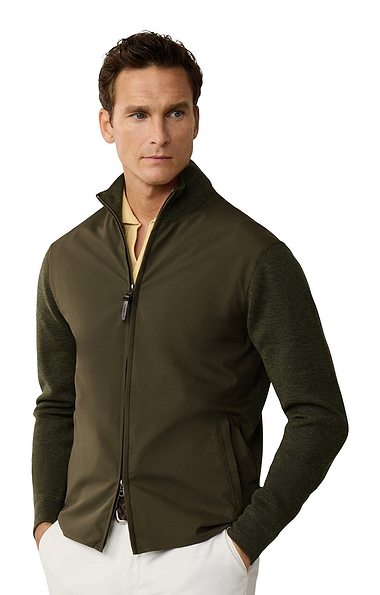 Men's Hackett London Travel Knit Full Zip Hybrid Jacket