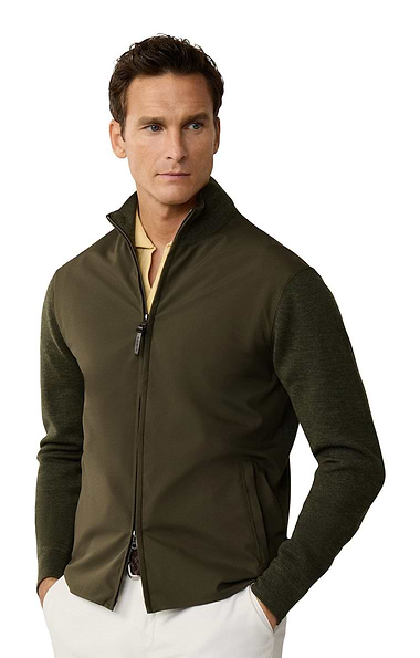 Men's Hackett London Travel Knit Full Zip Hybrid Jacket