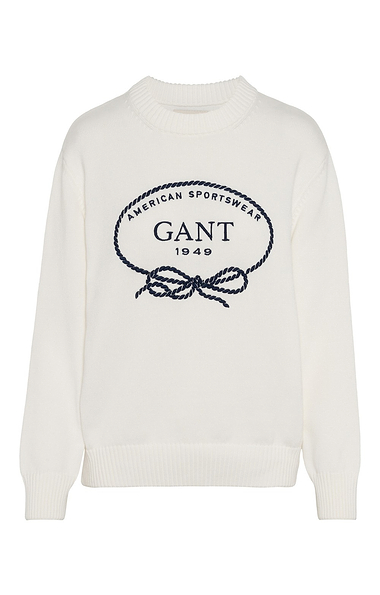 Ladies Gant Graphic Cotton Crew Neck Jumper
