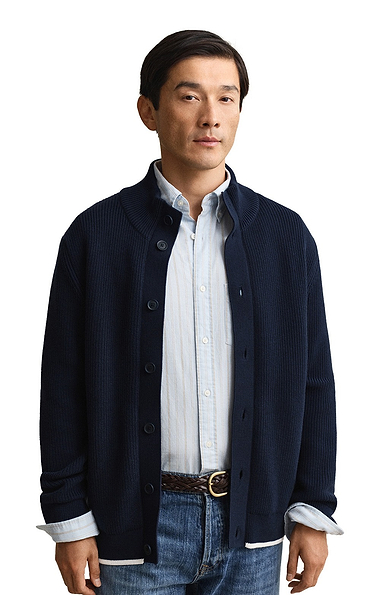 Men's Gant Cotton Rib Button Cardigan
