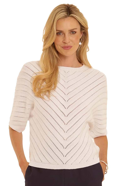 Ladies Pomodoro Chevron Lace Jumper