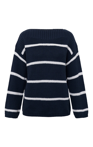 Ladies Striped Boat Neck Jumper