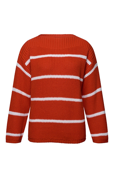 Ladies Striped Boat Neck Jumper