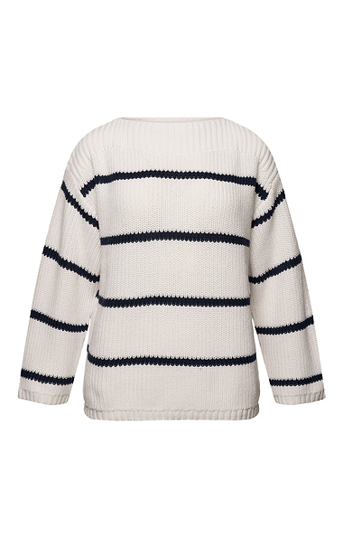 Ladies Striped Boat Neck Jumper