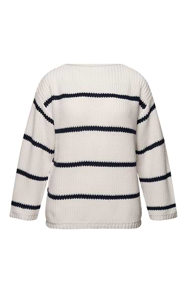 Ladies Striped Boat Neck Jumper