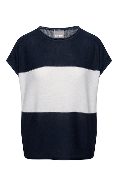Ladies Wide Stripe Crew Neck Jumper