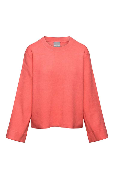 Ladies Turn Cuff Crew Neck Jumper