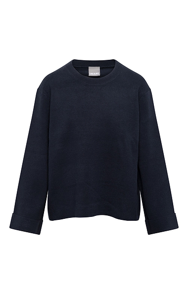Ladies Turn Cuff Crew Neck Jumper