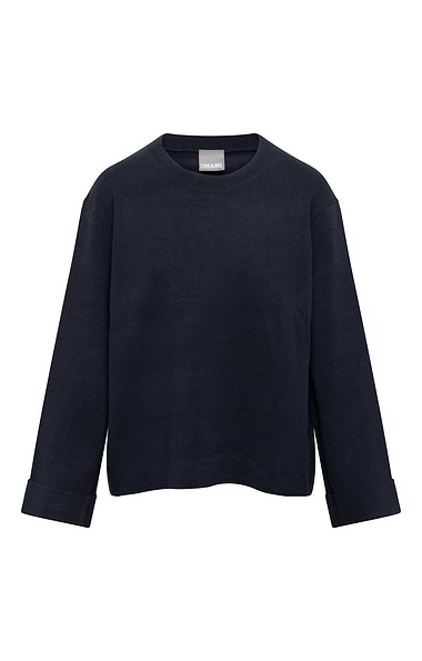 Ladies Turn Cuff Crew Neck Jumper
