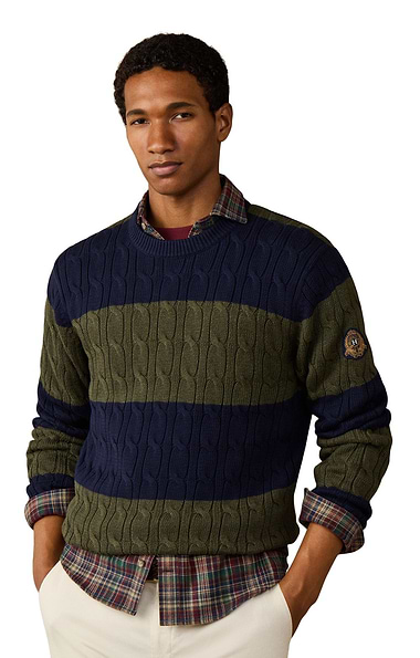 Men’s Hackett London Heritage Stripe Cable Crew