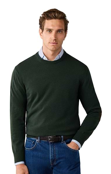 Men’s Hackett London Merino & Cashmere-Rich Crew Neck