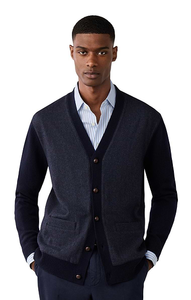 Men’s Hackett London Herringbone Hybrid Cardigan