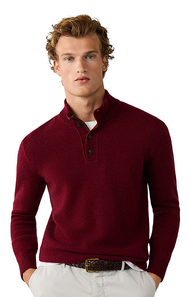 Men’s Hackett London Mouline Half Button Jumper