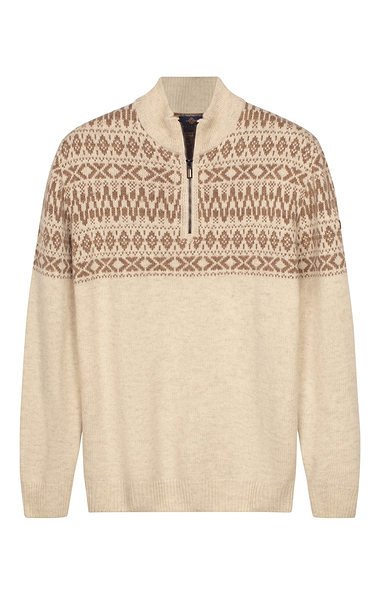 Men’s Jacquard Knit Fairisle Half Zip Sweater