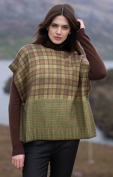 Ladies Fly Duck Tartan Poncho