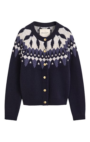 Ladies Gant Fairisle Crew Cardigan