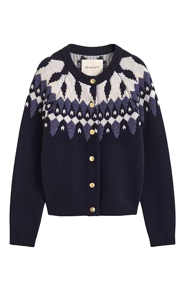 Ladies Gant Fairisle Crew Cardigan