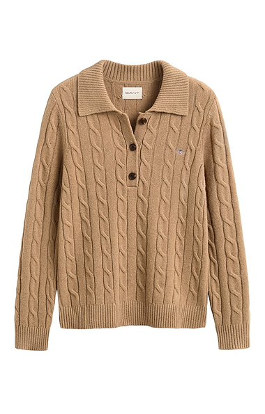 Ladies Gant Lambswool Cable Knit Rugger