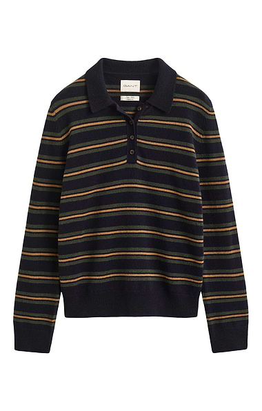 Ladies Gant Superfine Lambswool Striped Rugger